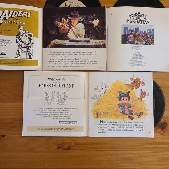 9 Vintage Disney See Hear Read Along Books & Vinyl Records - Picture 3 of 7